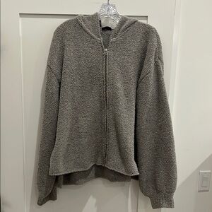 ATM Anthony Thomas Melilo Chenille zip hoodie. Womens size Large in heather grey